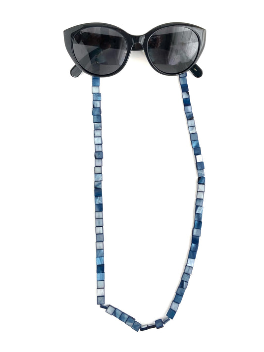 Corrente de Óculos Madrepérola Quadrada - Marinho